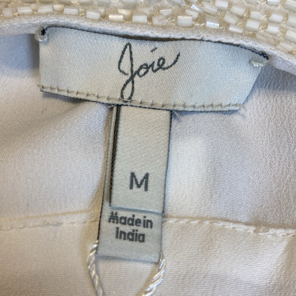 Joie Womens Size Medium Elvire Porcelain Beaded White Camisole 100% Silk NWT - Picture 4 of 15